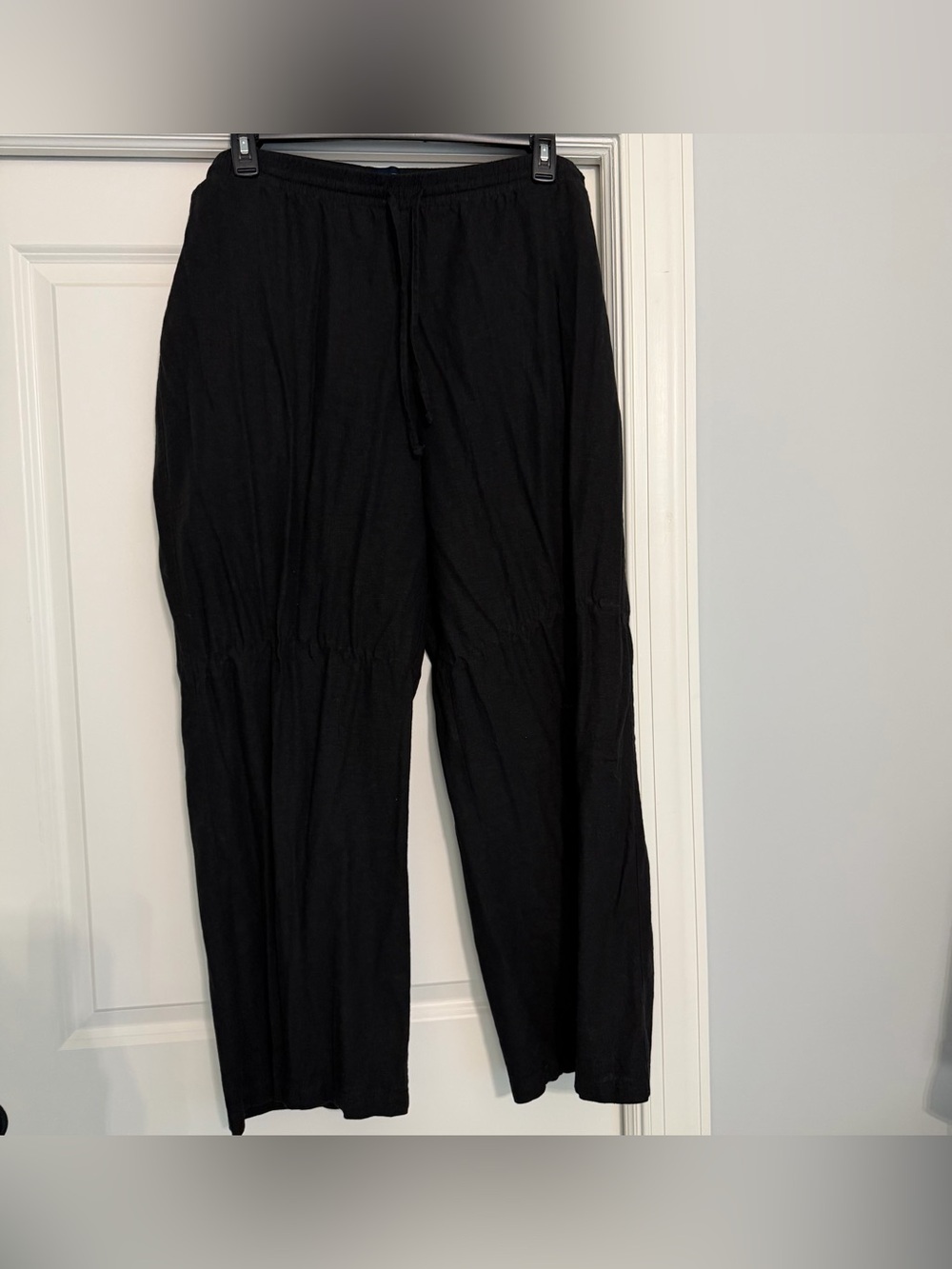 💖 2/$35 GAP Black Wide-Leg Pull-On Pants linen xxl nwot